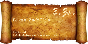 Buksa Zsófia névjegykártya