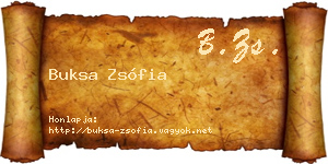 Buksa Zsófia névjegykártya